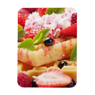Íman Bolo do Waffle com fruta de baga fresca