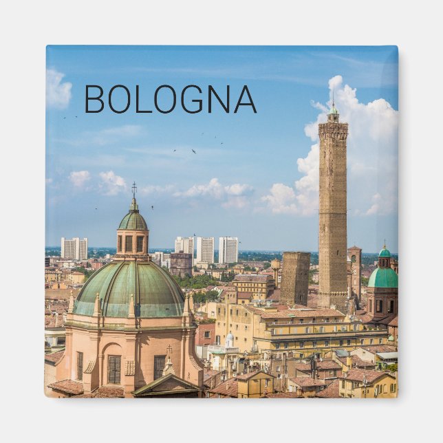 Íman Bolonha Emilia-Romagna Itália Panorama Souvenir (Frente)
