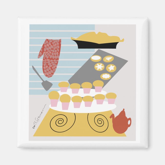 Íman Bolos de padeiro, torta, biscoitos Magnet (Frente)