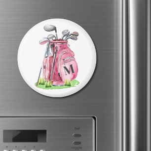 Íman Bolsa de Golfe com Monograma Rosa