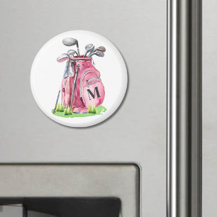 Íman Bolsa de Golfe com Monograma Rosa