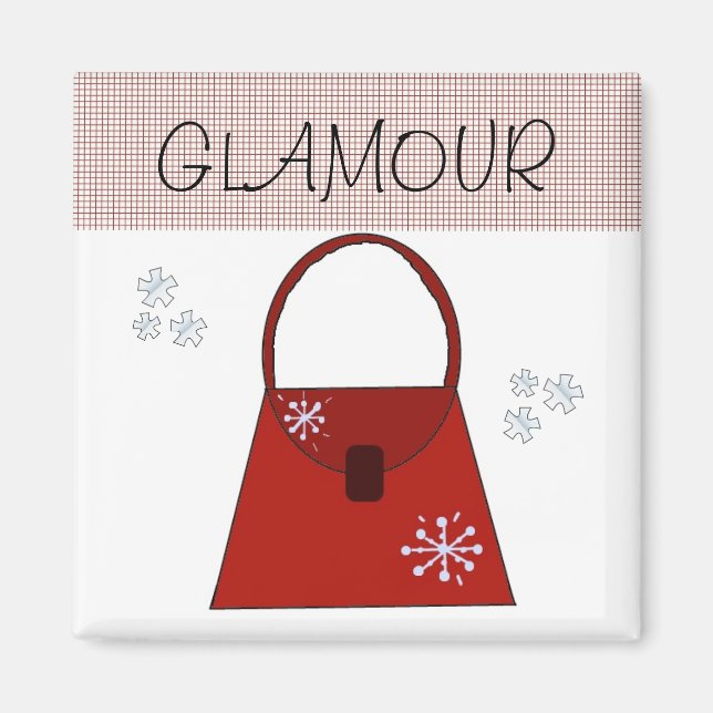 Íman Bolsa de Natal Vermelho - Glamor (Frente)