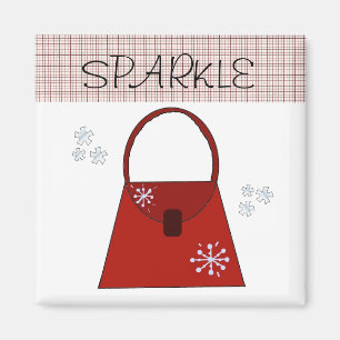 Íman Bolsa de Natal Vermelho - Sparkle