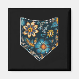 Íman Bolsa Floral Ucraniana Tee Retro Flores de Verão U