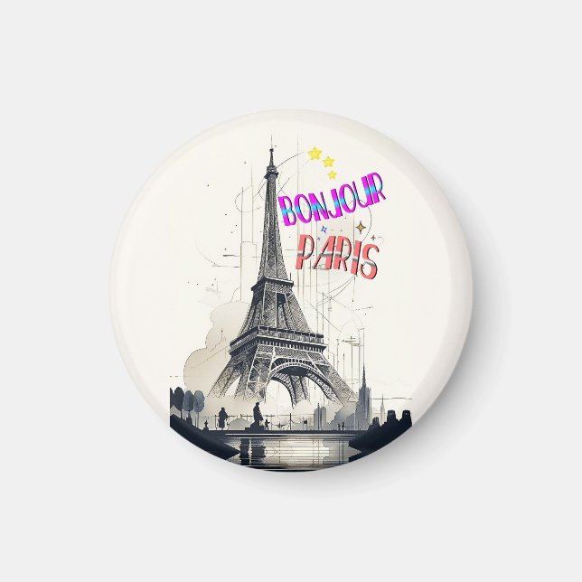 Íman Bom Dia Colorido Paris (Frente)