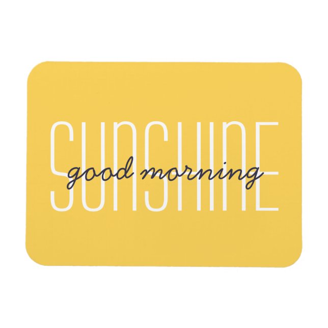 Íman Bom dia Sunshine Yellow Typografia Sun Cotação (Horizontal)