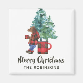 Íman Bom Natal da Xadrez Buffalo Lumberjack Bear