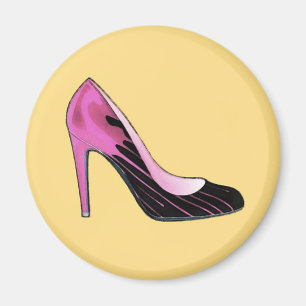 Íman Bomba de Stiletto, rosa quente sobre laranja