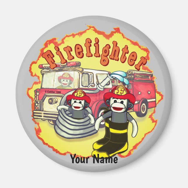 Íman Bombeiro do Macaco Sock (Frente)