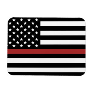 Íman Bombeiro Thin Red Line America Flag Fire Rescut