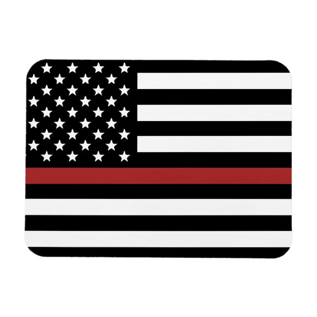 Íman Bombeiro Thin Red Line America Flag Fire Rescut (Horizontal)
