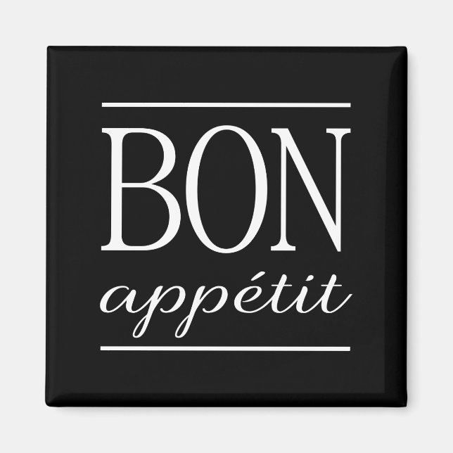 Íman BON APPETIT Kitchen Typoographic Cote Black (Frente)