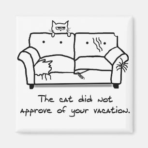 Íman Bon voyage do gato - imã de geladeira engraçada