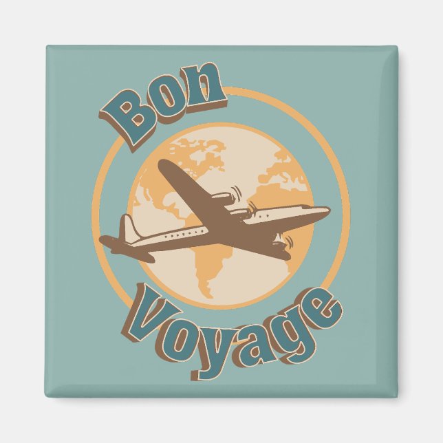 Íman Bon Voyage Vamos do design do mundo (Frente)