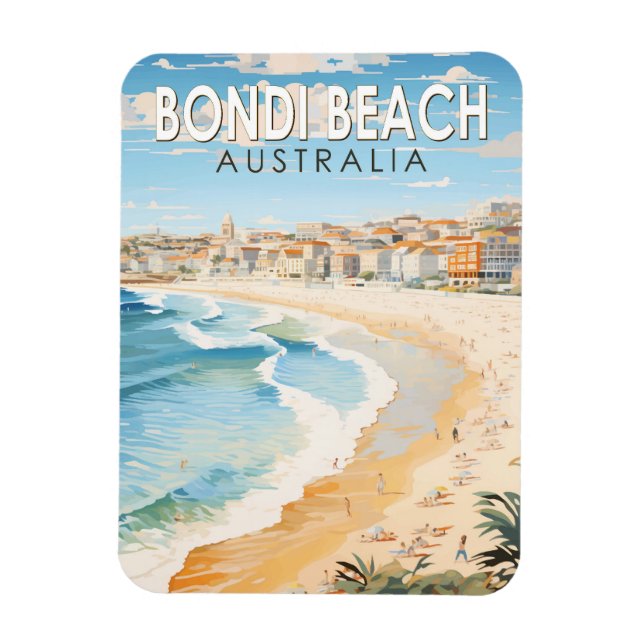 Íman Bondi Beach, Austrália, Viagem Art Vintage (Vertical)