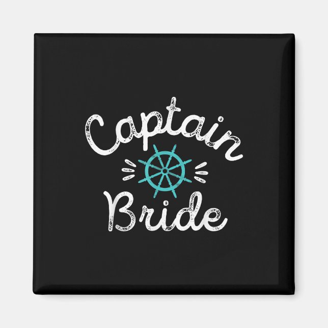 Íman Boné de Roda de Nave de Casamento Náutico Divertid (Frente)
