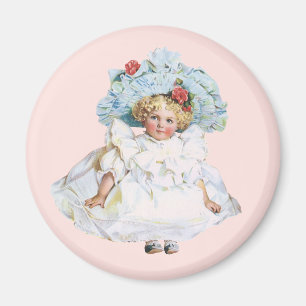 Íman Boneca Bebê Vitoriana Vintage, Vestido de Páscoa e