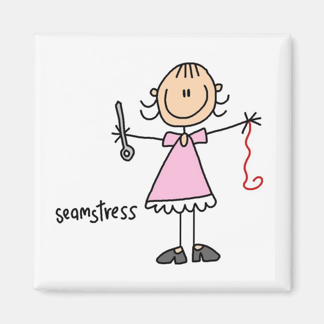 Íman Boneca de Costureira em Stick Figure (Frente)