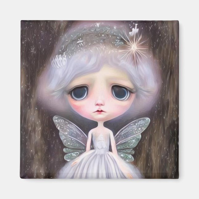 Íman Boneca de Fada Triste Vintage Surrealismo Pop (Frente)