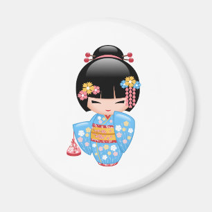 Íman Boneca de Maiko Kokeshi - menina de gueixa