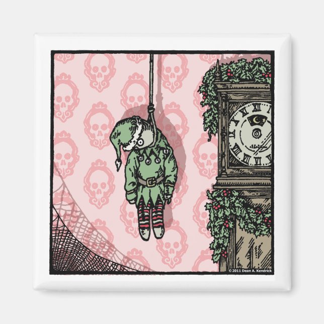 Íman Boneca Elf Pega - Feriado do Gótico do Magnet (Frente)