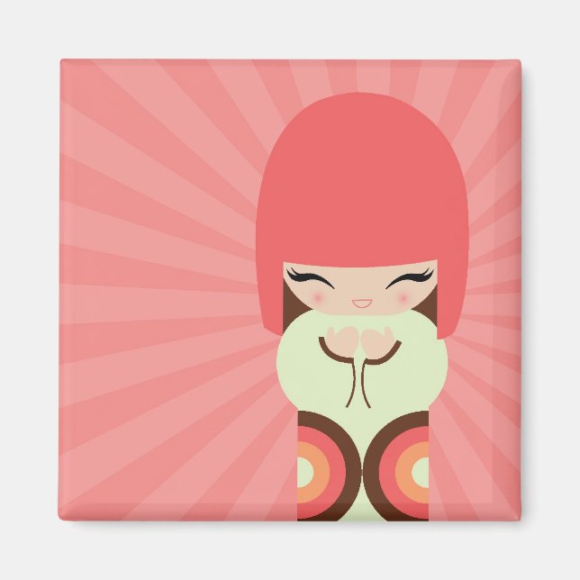 Íman boneca kokeshi (Frente)