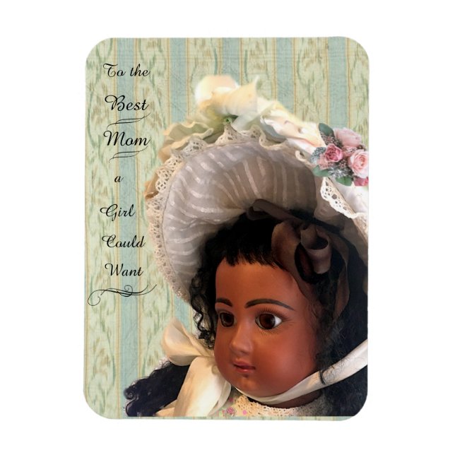 Íman Boneca Victoriana Negra Mãe Dotada Foto Magnet (Vertical)