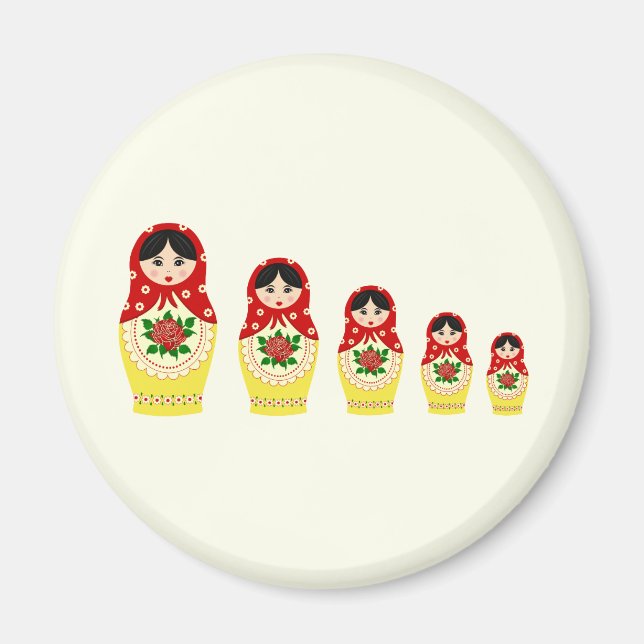 Íman Bonecas para nidificação de matryoshka da Rússia v (Frente)