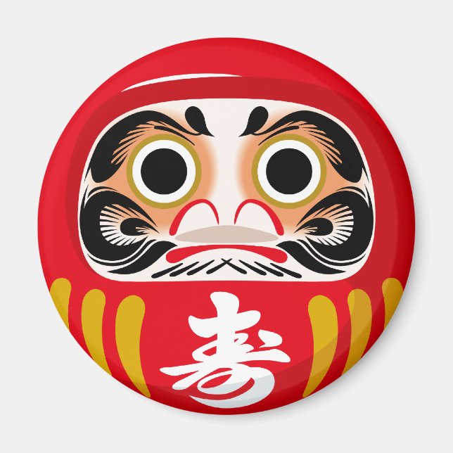 Íman Boneco Daruma (amuleto tradicional japonês de boa  (Frente)