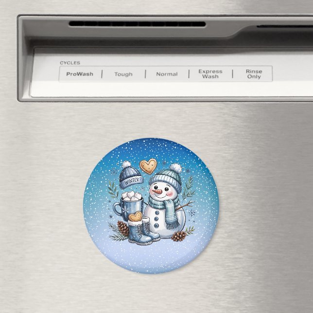Íman Boneco de Neve Aconchegante de Inverno (In Situ (Dishwasher))