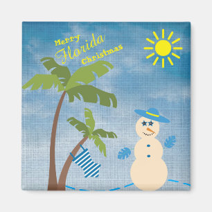 Íman Boneco de neve alegre tropical do Natal de Florida