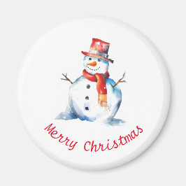Íman Boneco de Neve Aquarela Natal Alegre Natalino