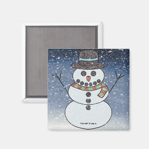 Íman Boneco de Neve c/ Fundo - Ímã
