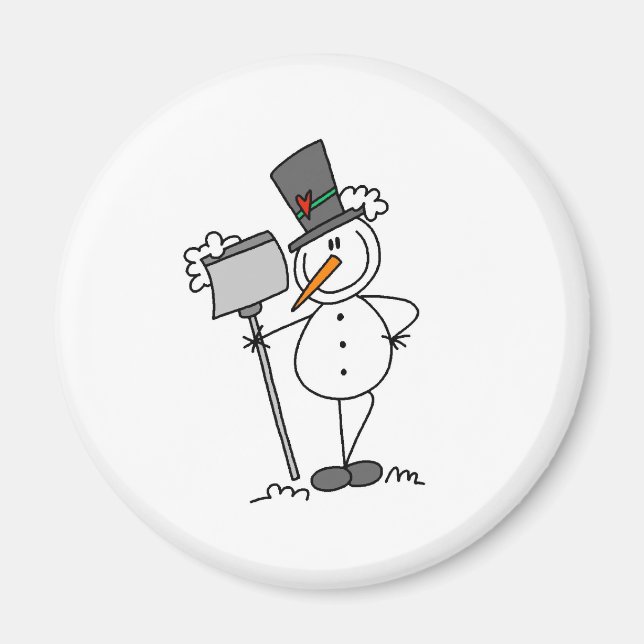 Íman Boneco de Neve com Pá (Frente)