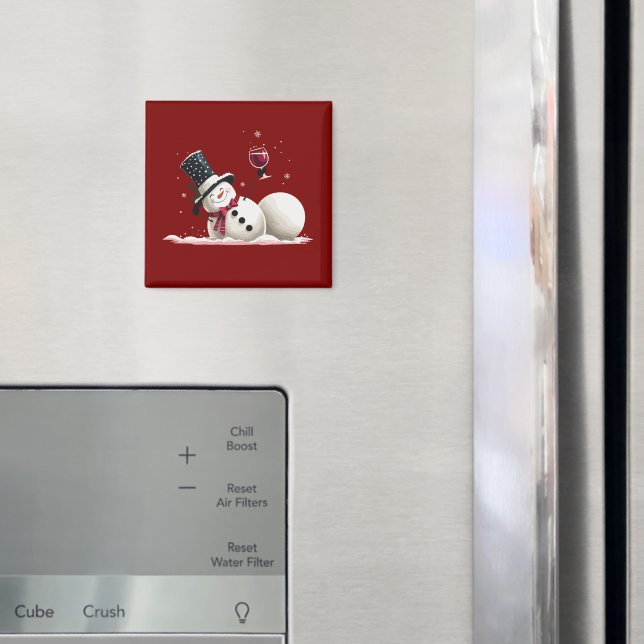 Íman Boneco de Neve Com Presente de Natal com Vinho Fér (In Situ (Fridge))