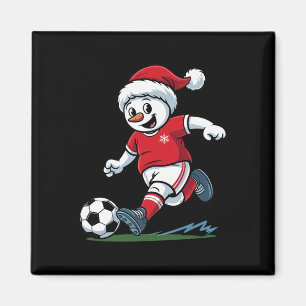 Íman Boneco de Neve de Natal Jogando Futebol Jogador Di