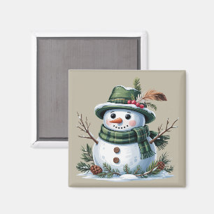Íman Boneco de Neve de Natal Temporada de Inverno Feria