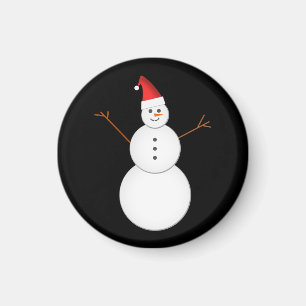 Íman Boneco de neve de sorriso que veste um chapéu do