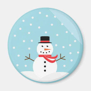 Íman Boneco de neve em um ímã do globo da neve -
