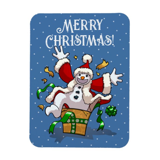 Íman Boneco de Neve Engraçado Surpresa de Natal Animado (Vertical)