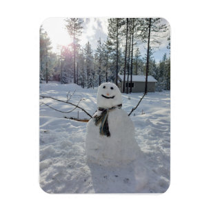 Íman Boneco de neve feliz fotografia original de invern