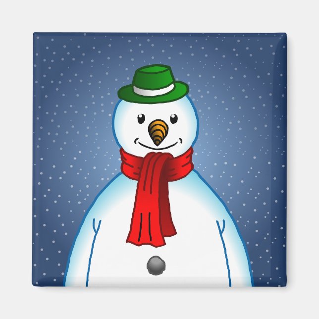 Íman Boneco de Neve Fofo & Alegre (Frente)