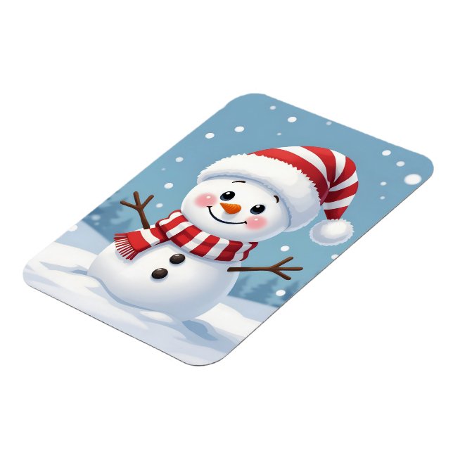 Íman Boneco de neve fofo com cachecol e chapéu (Left Side)
