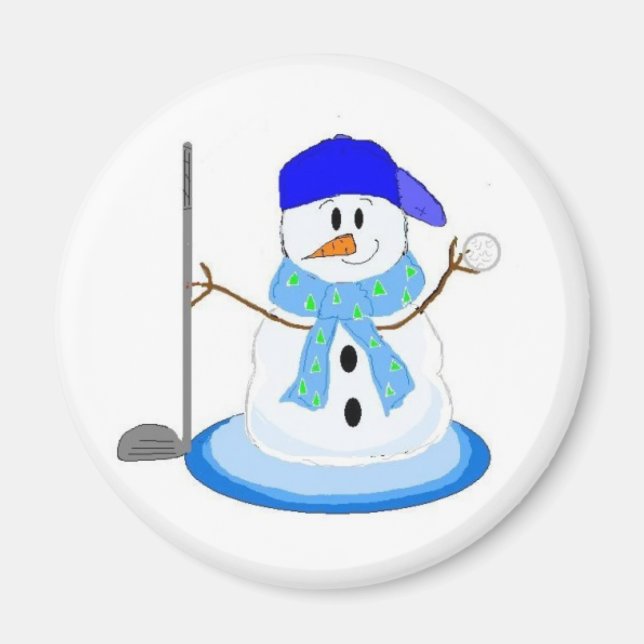 Íman Boneco de Neve Golfista (Frente)