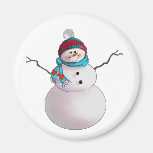 Íman BONECO DE NEVE, LENÇO & BONÉ de MEIA por SHARON