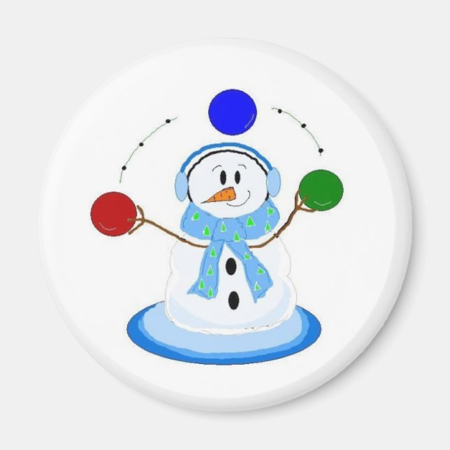 Íman Boneco de Neve Malabarista (Frente)