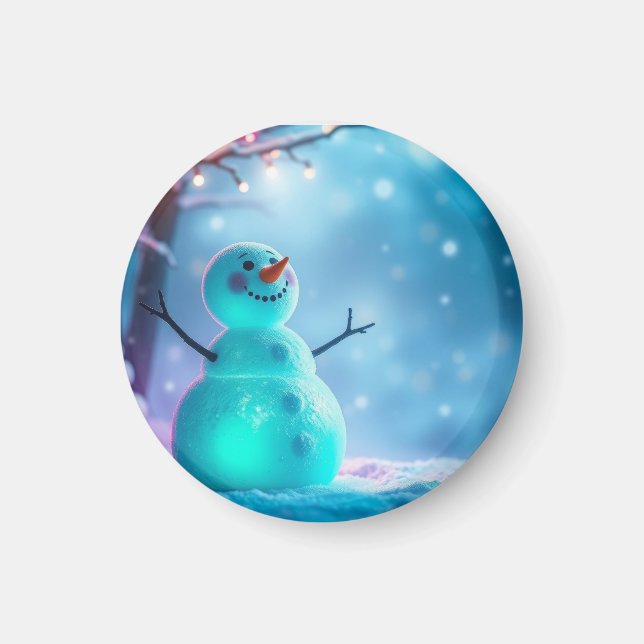 Íman Boneco de Neve no País das Maravilhas de Inverno (Frente)