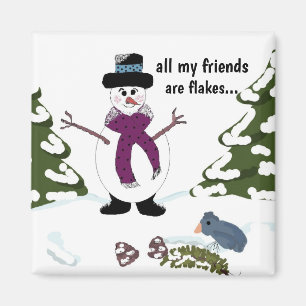Íman Boneco de Neve Snowflake Ímã Divertido