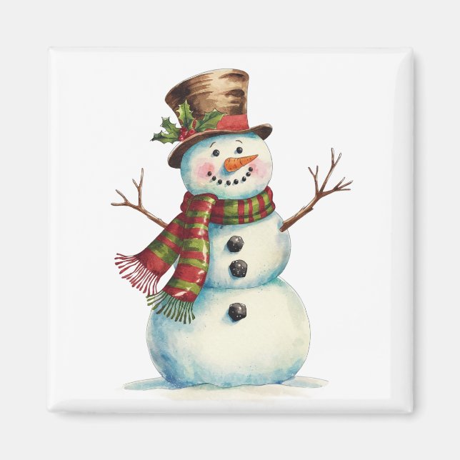 Íman Boneco de Neve Vintage (Frente)