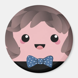 Íman Bonita cara feliz kawaii boneca japonesa azul